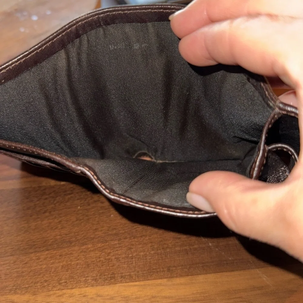 Fendi Logo Flawless Pattern Fold Over Wallet in Brown and Tan - Picture 6 of 8